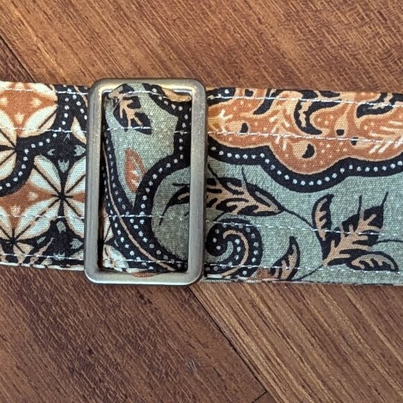 HOMEMADE CROSSBODY BAG-BEAUTIFUL EXOTIC FABRIC-BROWNS/TANS/SAGE-UNUSED - Picture 5 of 11